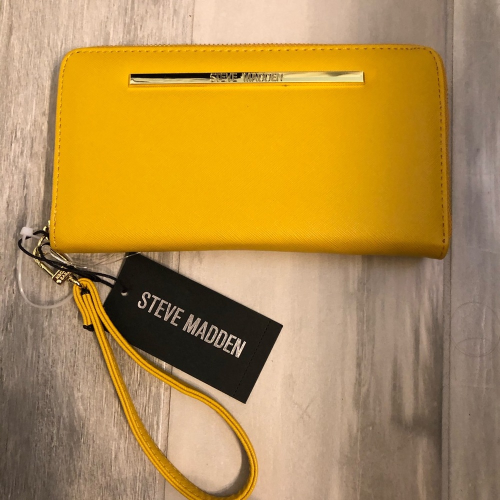 Steve Madden Zip Around Wallet Mustard